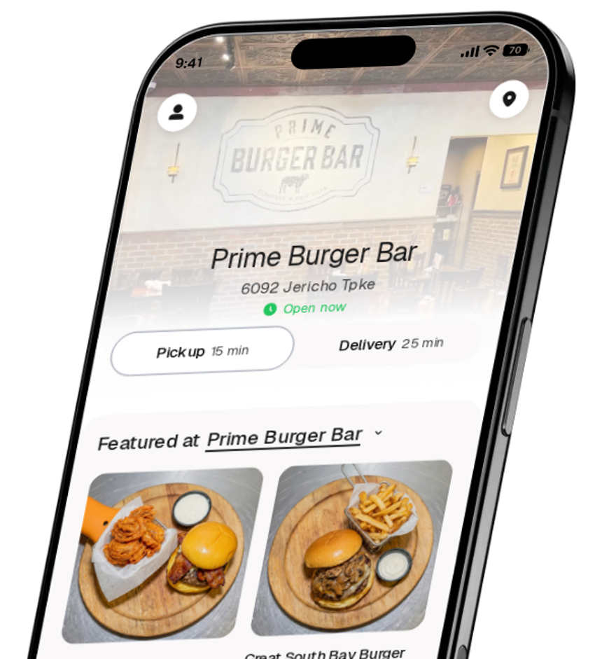 Prime Burger Bar app preview